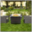 Table de foyer d'extérieur au gaz propane 50 000 BTU avec foyer avec couvercle en verre et base en osier de protection contre le vent pour le jardin, le patio, la cour arrière, 44 po