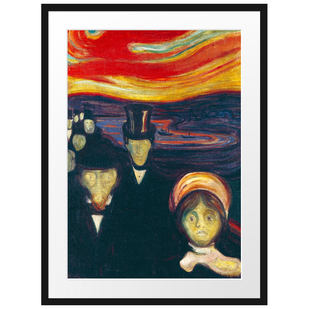 Gerahmtes Poster Angst von Edvard Munch