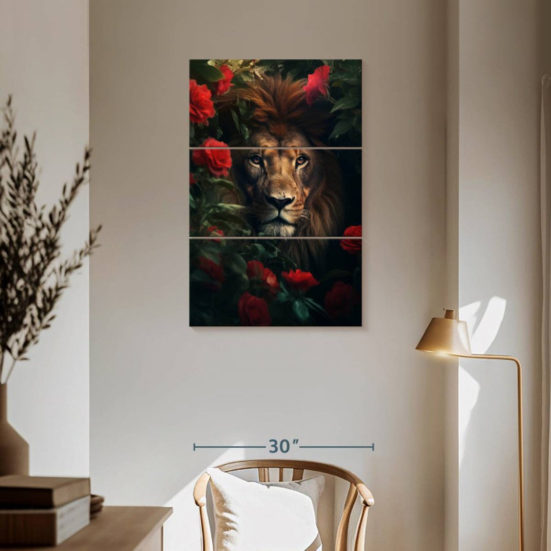 Brampt Lion Flowers, 57'' H x 36'' W
