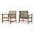 Outdoor Acacia Wood Wicker Club Chairs With Acacia Wood Frame, 2-Pcs Set-1380441886