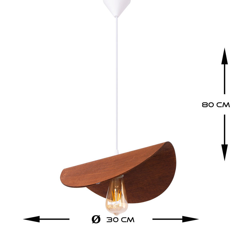 Luminaire suspendu unique en son genre à 1 lumière Hampton, Brun, Blanc
