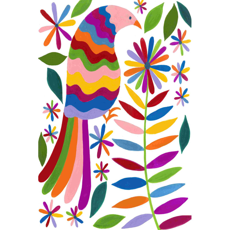 Oiseau Otomi IV, H 36 po x l 24 po