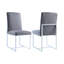 Chaise de salle à manger rembourrée grise de 2 avec base en métal - Structure moderne et design 2