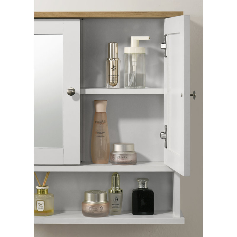Dianna Bathroom Cabinet, White/Oak