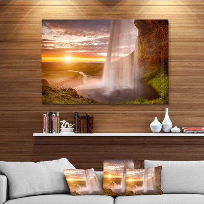 " Seljalandsfoss Waterfall At Sunset "