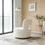 Fauteuil demi-tonneau pivotant avec tissu en peluche doux