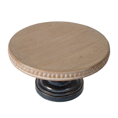 D14x7.5" Wooden Display Stand With Beaded Trim
