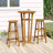 vidaXL Rustic Round Garden Bar Table 23.6" Diameter 41.3" Height Solid Acacia Wood Oiled Finish Indoor Outdoor Use Bistro Style With High Stool Seating Patio Furniture Wooden For Dining