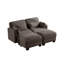 Canapés d'angle modulaires modernes, canapé 2 places en chenille marron avec 2 poufs pour la maison