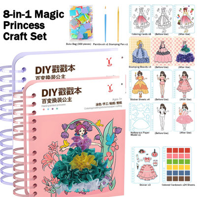 A chopper Princess  Set    Kits For Girls  Princess Crafts DIY Activity With Princesses Stickers