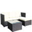 Ensemble de 5 meubles de patio: PE, beige et coussins de table