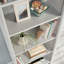 Bibliothèque à 5 tablettes avec tablettes réglables et gestion des câbles, solution de rangement blanche peu encombrante pour la maison ou le bureau.-1254359717