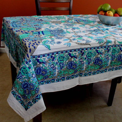 Floral Tree of Life 100% Cotton Square Tablecloth