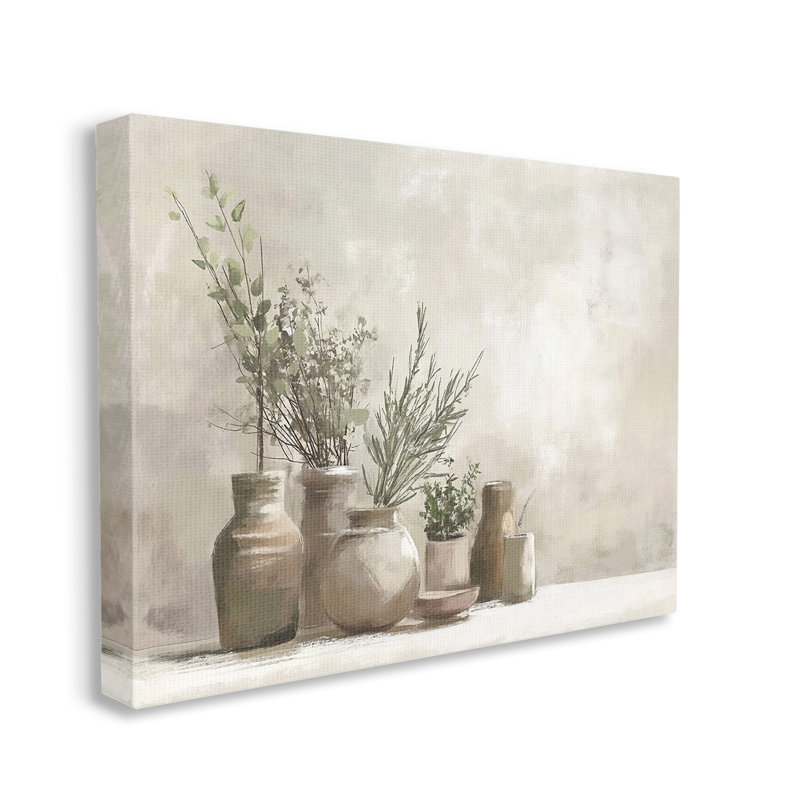 Art mural sur toile Cottage Herbs in Pottery par Imagine It Images, H 36 po x l 48 po