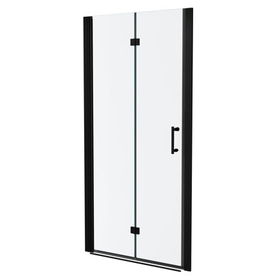 36"W X 72"H Fold Frameless Shower Door With Tempered Glass