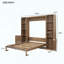 Grand lit escamotable avec tablettes et armoires de rangement-1311880992