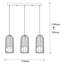 Lustre industriel moderne, structure en métal noir, hauteur réglable 54,7 po x 5,9 po x 1,6 po | Diamètre du capuchon: 5,9 pouces, hauteur: 5,9 pouces | 3 x E27 de 40 W maximum | Parfait pour les décors scandinaves et fantaisistes-881523610