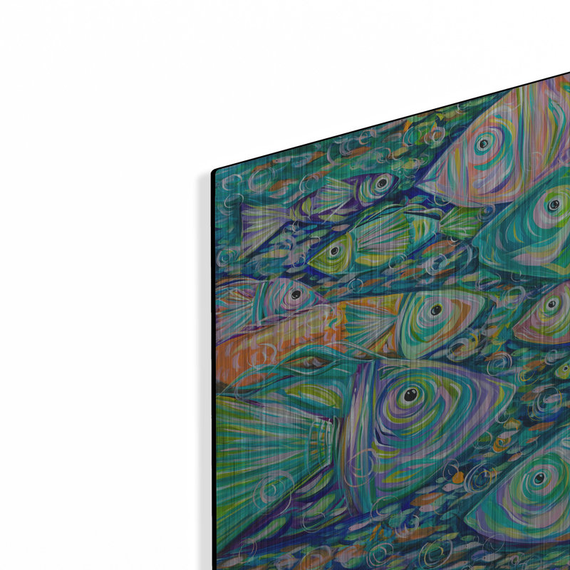 «School Of Fish» par Estelle Grengs, H 12 po x l 12 po