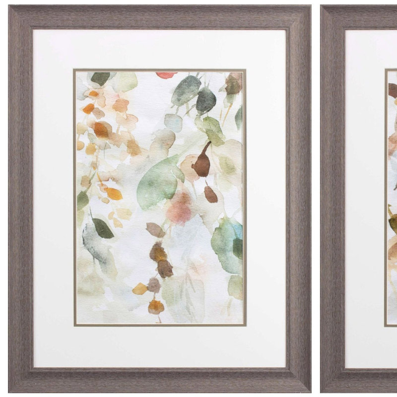 Ensemble de deux reproductions d'art encadrées en cascade brune