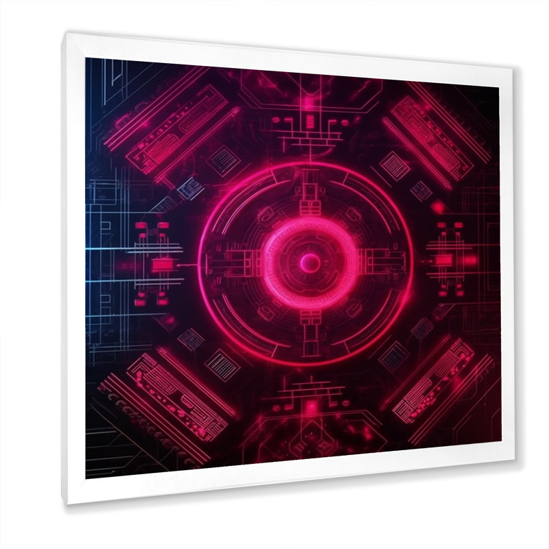 Troisième œil, cercle mystique chakra - impression, Cadre simple blanc, H 16 po x l 16 po x P 1 po