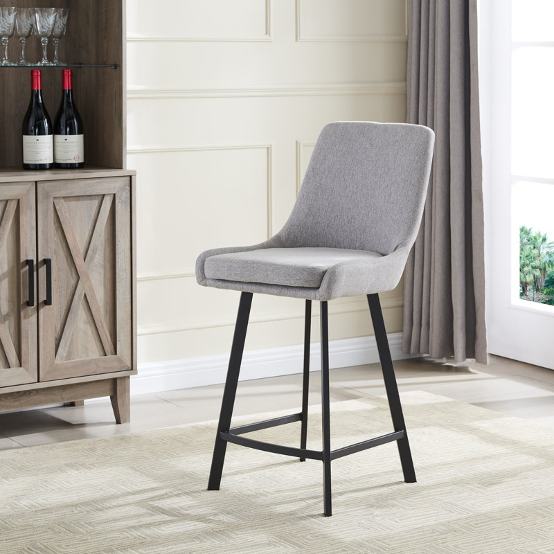 Comptoir, bar et tabouret très grand Amiayah, Tabouret de comptoir (hauteur d'assise de 24,8 po), Gris tacheté