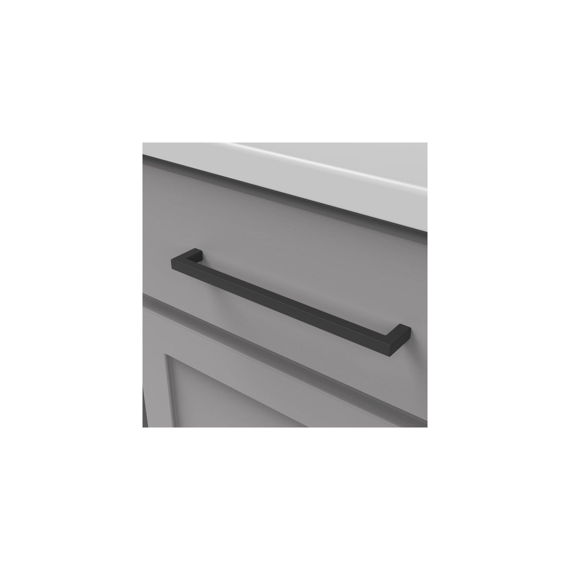 Skylight Collection Handle Pull - Contemporary Hardware for Drawers & Cabinets, Matte Black, 1, 8-13/16"