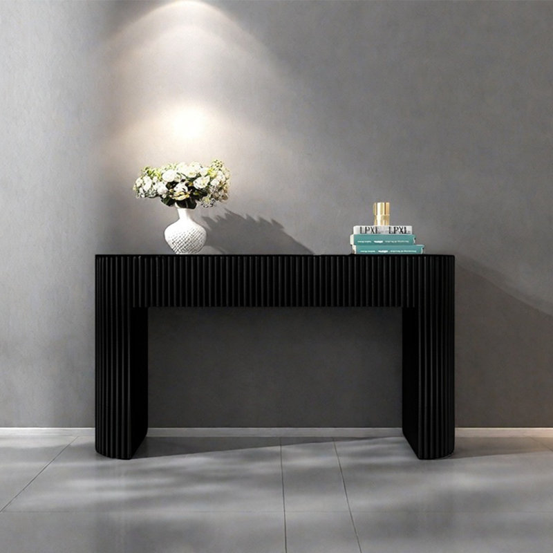 Modern Minimalist Console Table, 35.43" H x 62.99" W x 15.75" D, Black