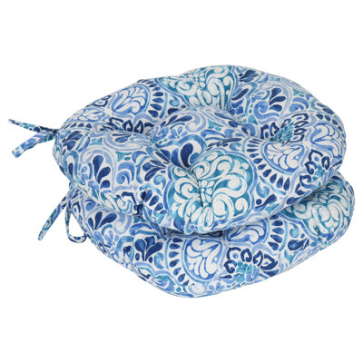 Coussins de chaise d'extérieur touffetés de 16 pouces (ensemble de 2)