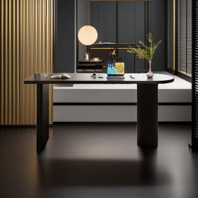 Table de bar en bois massif noir