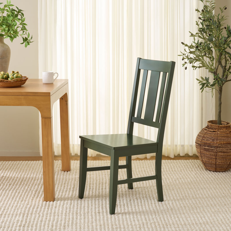 Roswitha Slat Back Side Chair, Dark Green