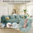 115" U-Shape Modular Sectional Sofa Bed | Light Green Linen, 6 Hidden Storage Seats + Reversible Chaise, Convertible Sleeper, 220 lb/Seat-1021655957