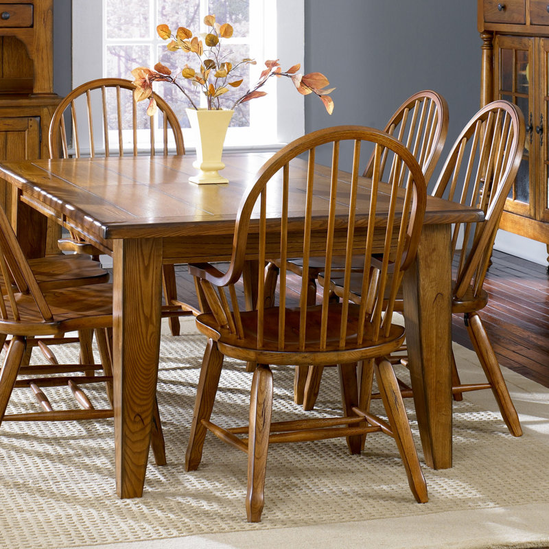 Makira Opt 5 Piece Rectangular Leg Dining Table Set, Brown