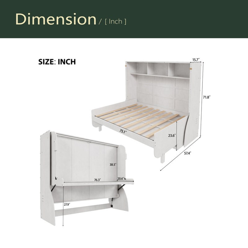 Lit escamotable double avec bureau