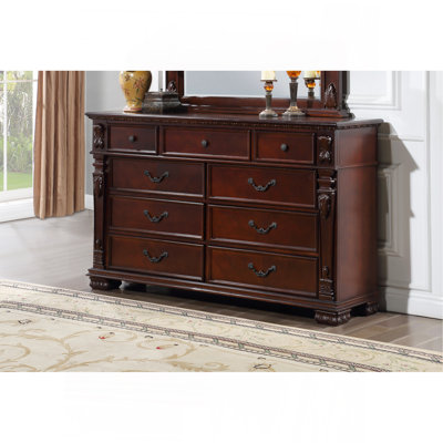Commode 9 tiroirs Lyndon G09400-D, cerise