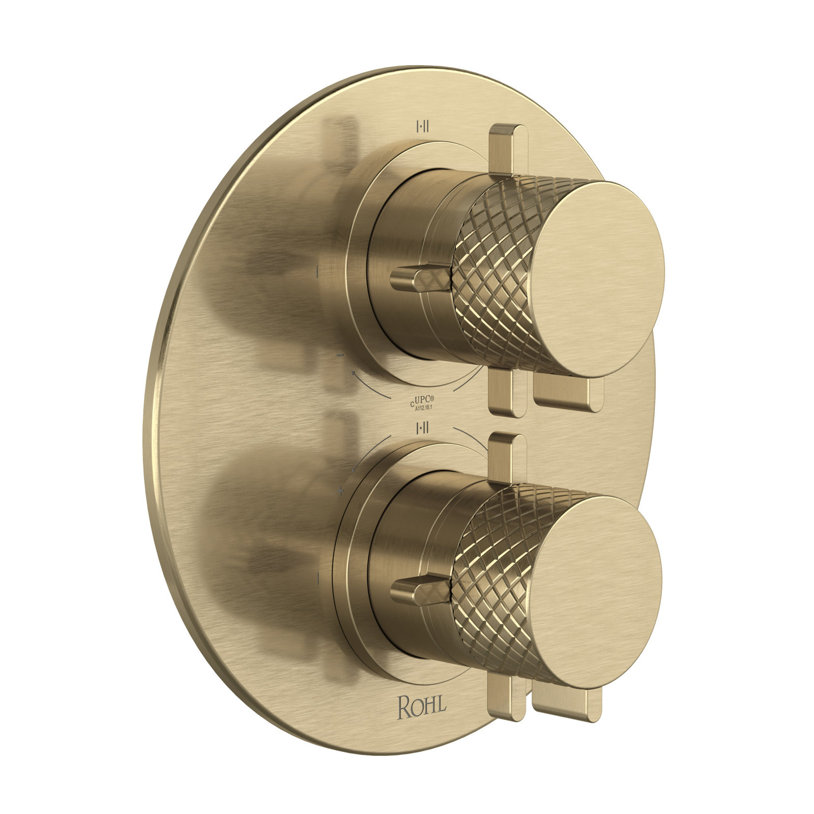 Tenerife 3/4" Therm & Pressure Balance Trim with 6 Functions, Antique Gold