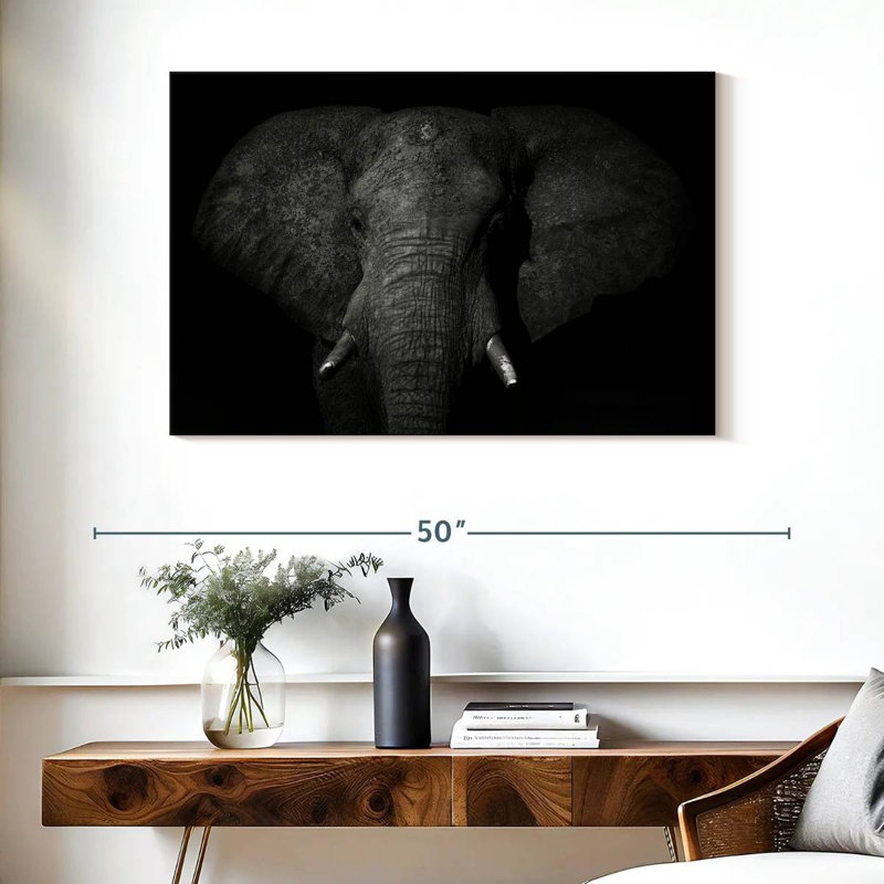 Brampt Mud Covered Elephant, 26" H x 39" W