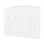 Lit double Space avec deux garde-robes, plateforme solide et tablette de rangement, garde-robe pliable de couleur blanche pour chambre d'amis,