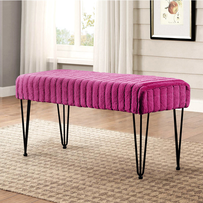 Dugan Upholstered Ottoman, Fuchsia Rose 