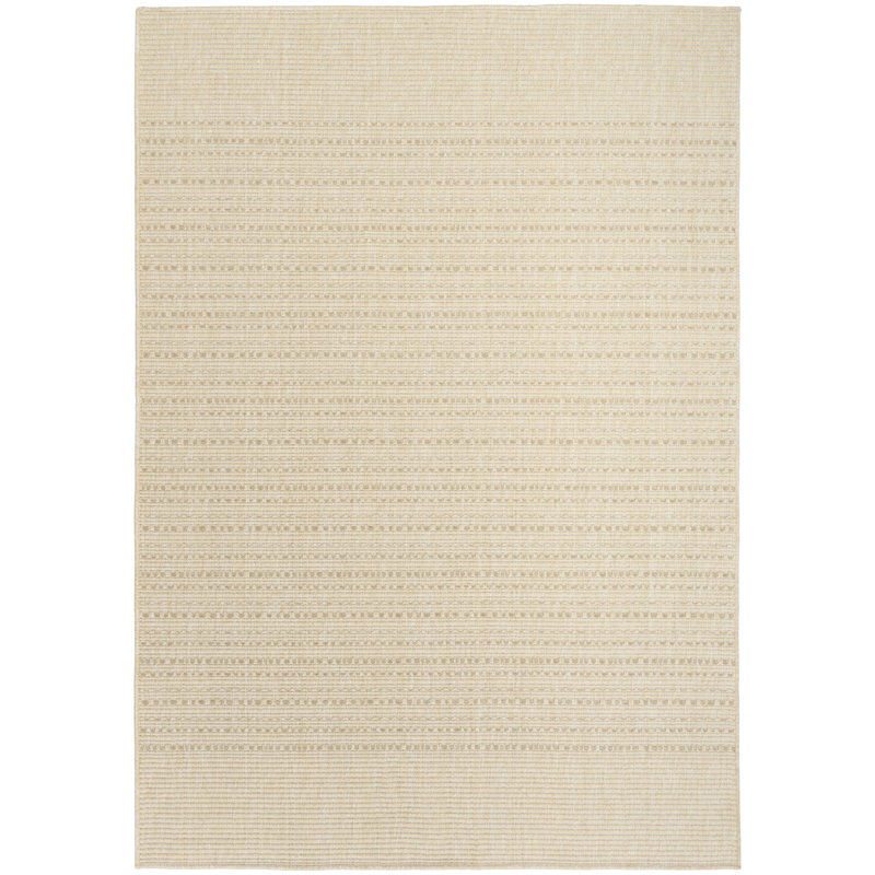 Tulum Striped Indoor/Outdoor Area Rug, Rectangle 4' x 6', Ivory/Cream