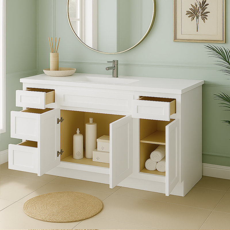 69" Single Bathroom Vanity Base Only, White