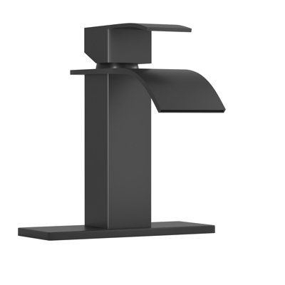 Robinet de baignoire 6 po - Noir mat, acier inoxydable 304, monté sur le pont, valve à cartouche, pour salle de bain résidentielle 6 po, poignée simple, maison