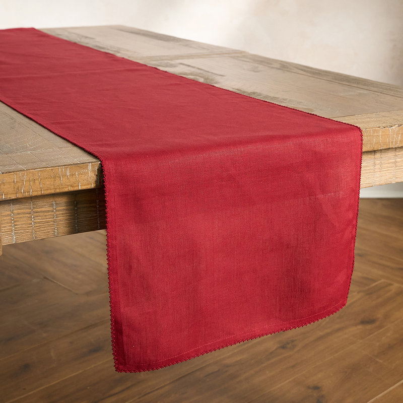 Scallop 18" x 90" Table Runner, Ruby
