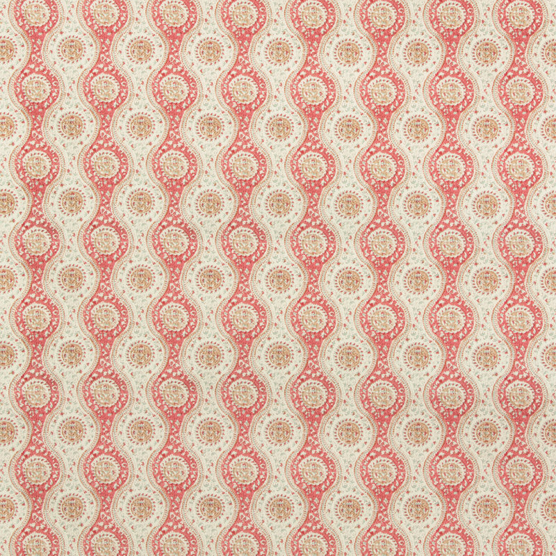 Folio Francais Nadari Print Cotton Blend Fabric, Red/Beige