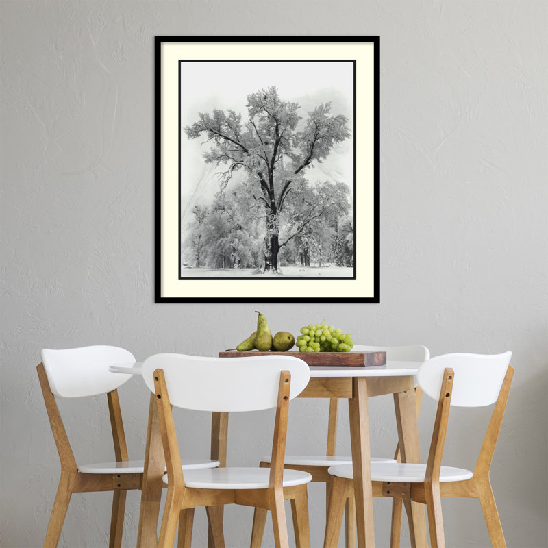 Black and White Framed Landscape Print, 27 x 32 inches