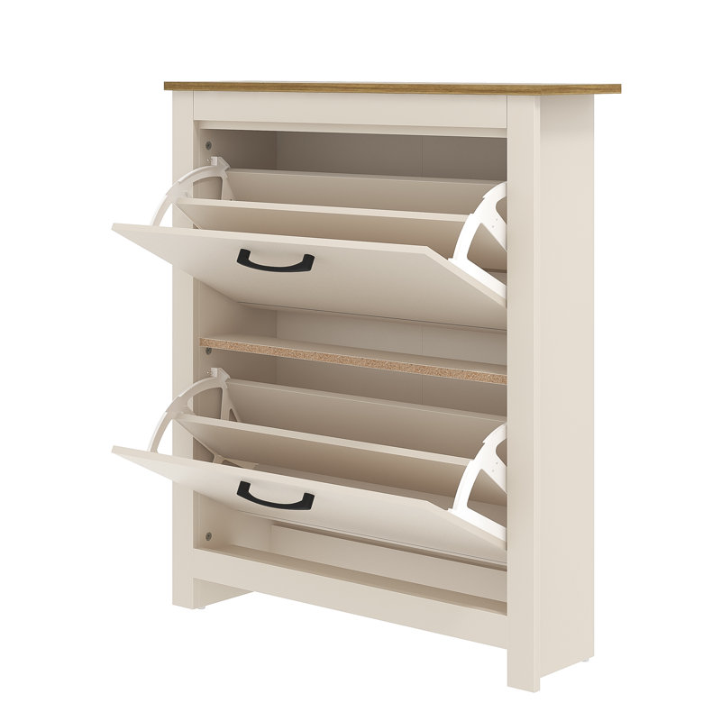 Limestone 2 Flip Door Shoe Storage Cabinet, Natural
