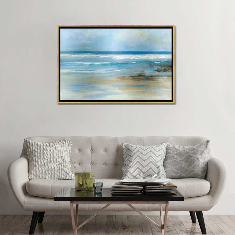 «Ocean Breeze» par Sally Swatland - reproduction d'art, Blanc, H 24 po x l 32 po x P 1 po, Papier encadré doré