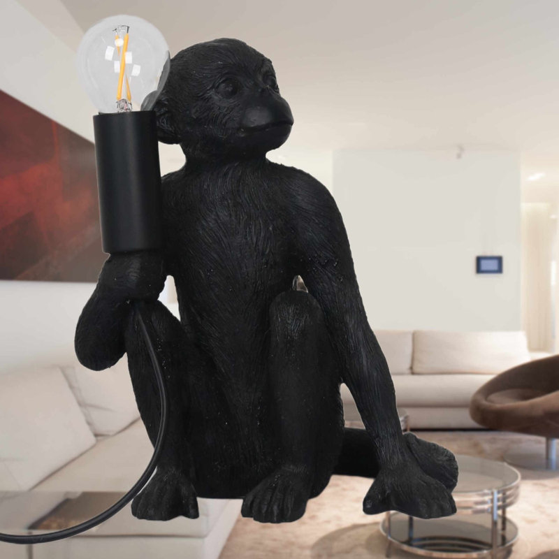 Bayler Resin Novelty Lamp, Black Resin