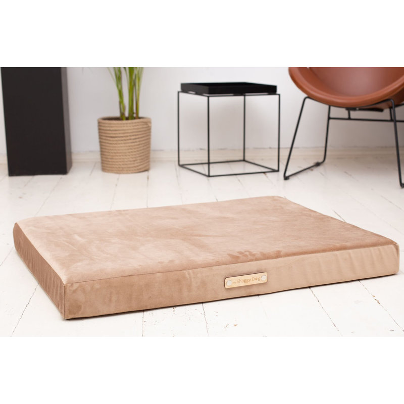 Orthopedic Polyester Pet Bed, Beige, 11cm H x 95cm W x 75cm D