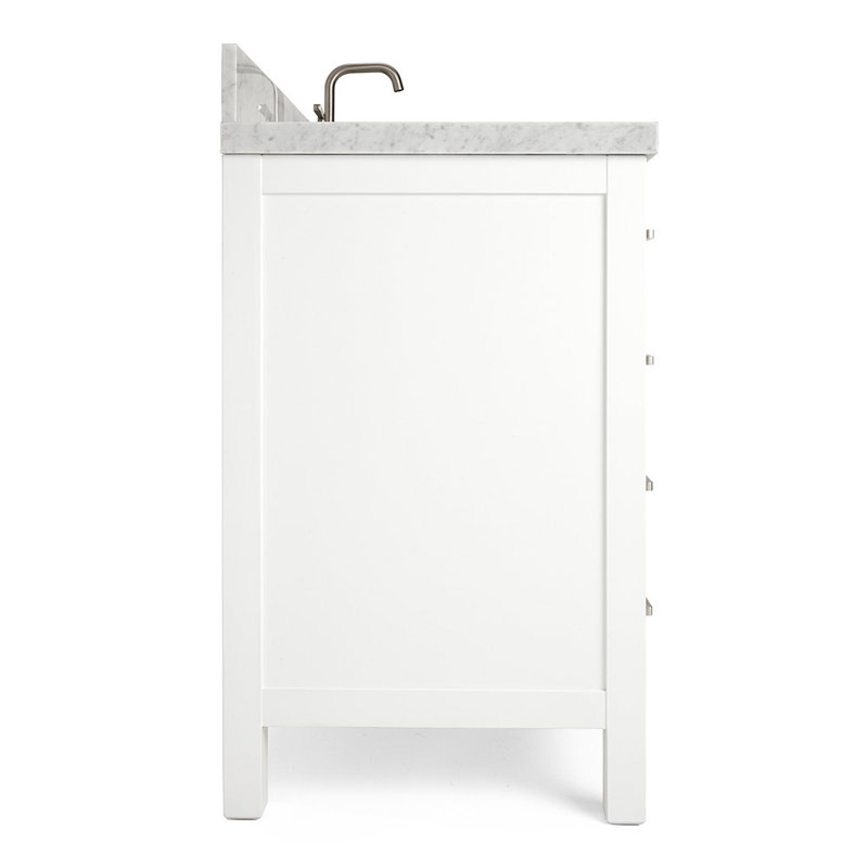 Cambridge 37'' W Single Vanity, White, Carrara Marble, Brushed Nickel