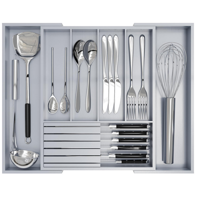 Organisateur de tiroir de cuisine Silverware (gris), Gris